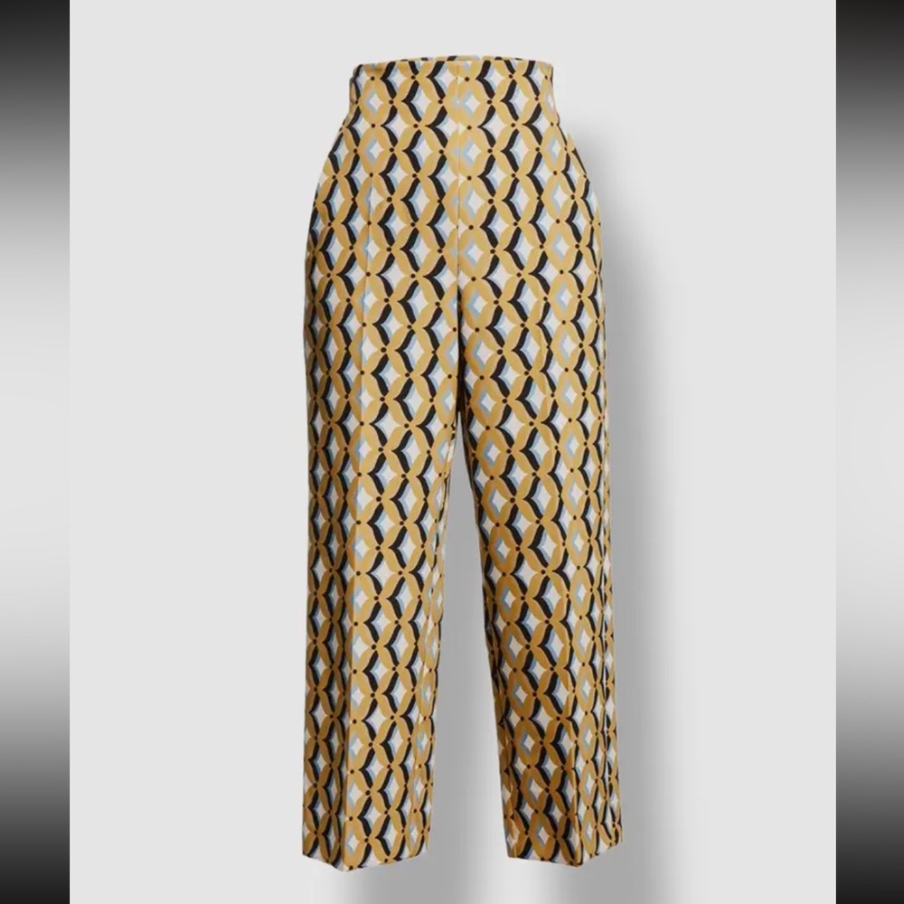 MARELLA (Perla Gold Cropped Geometric Trousers)